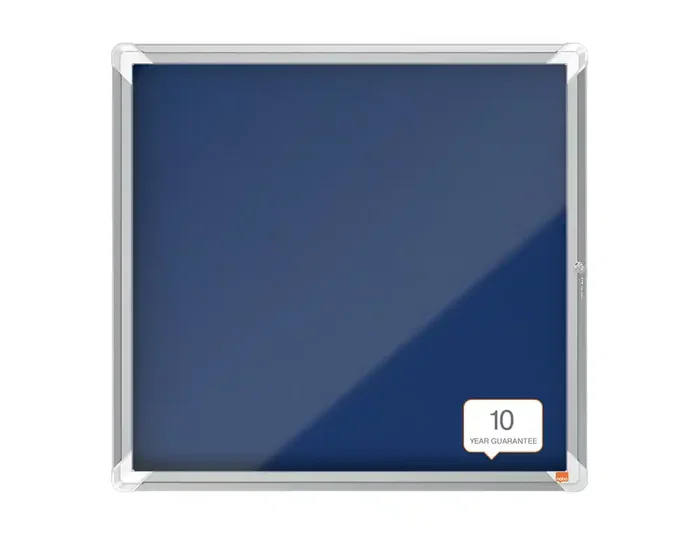 Nobo Vitrina de anuncios Premium Plus fieltro azul 6xA4 con cerradura y marco de aluminio