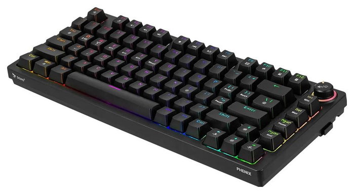 SAVIO PHENIX Klawiatura mechaniczna bezprzewodowa Gateron Yellow Pro ABS, układ polski