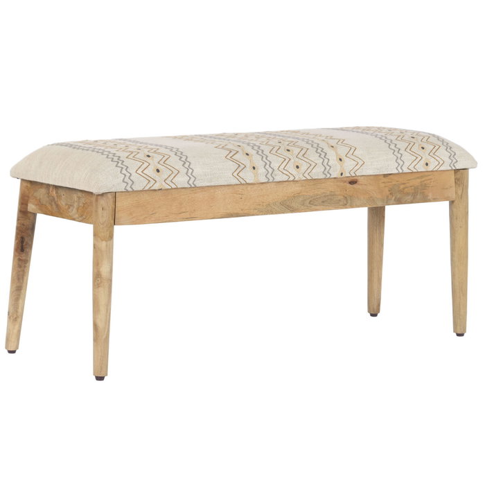 DKD Home Decor Descalzadora de Algodón y Mango con Bordado Ikat
