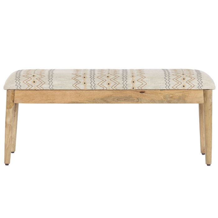DKD Home Decor Descalzadora de Algodón y Mango con Bordado Ikat