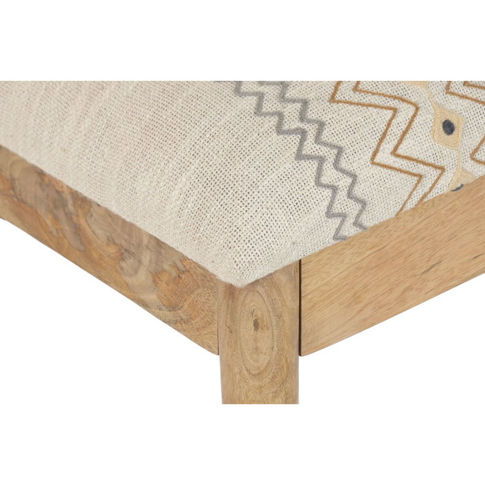 DKD Home Decor Descalzadora de Algodón y Mango con Bordado Ikat
