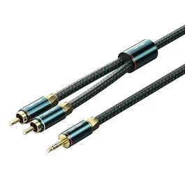 Vention Cable de Audio 3,5 mm Macho a 2x RCA Macho 1m Verde/Negro BCSGF