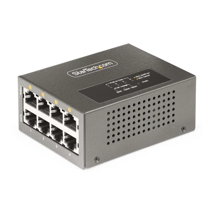 StarTech Inyector PoE++ de 4 Puertos Multigigabit 160W AS445C-POE-INJECTOR