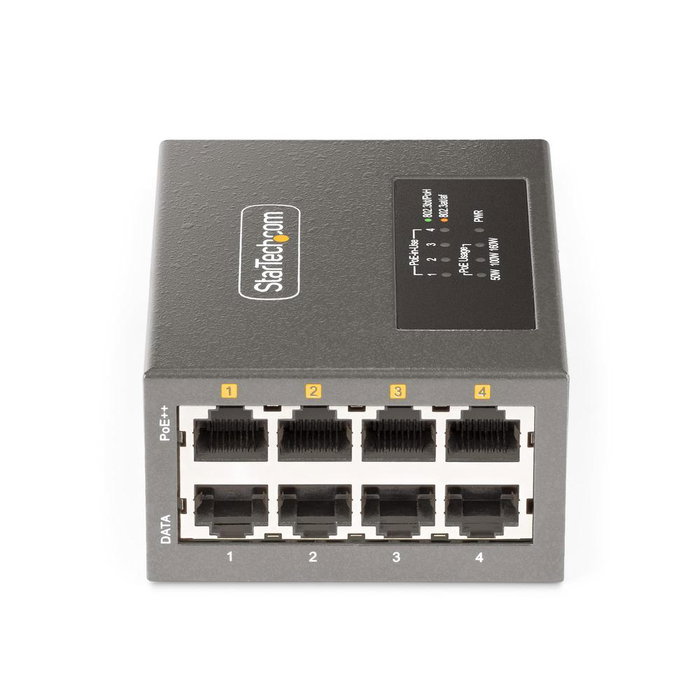 StarTech.com Inyector PoE++ 4 Puertos Multigigabit AS445C-POE-INJECTOR 160W 5Gbps Carcasa Metálica