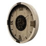DKD Home Decor Reloj de Pared Abeto y Cristal Natural y Dorado