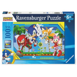 RAVENSBURGER Puzzle Sonic the Hedgehog XXL 100 piezas con Knuckles, Sonic, Tails y Amy