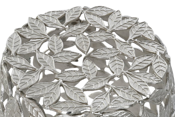 DKD Home Decor Mesita Auxiliar de Aluminio con Hojas Plateado DKD Home Decor Mesita Auxiliar de Aluminio con Hojas Plateado