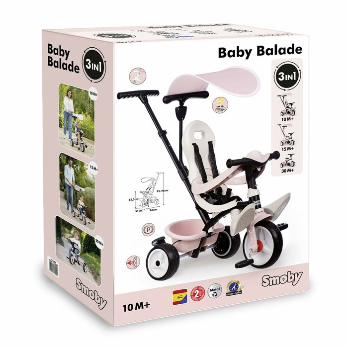 Smoby Baby Balade Triciclo Infantil Rosa Smoby Baby Balade Triciclo Infantil Rosa