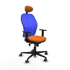 PIQUERAS Y CRESPO Silla de oficina Jorquera con mecanismo Sincro, Naranja y Azul