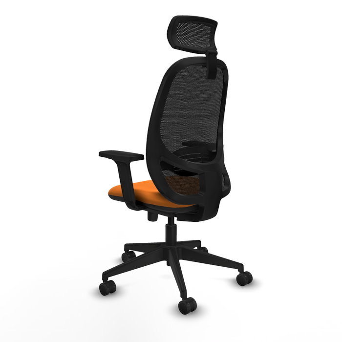 PIQUERAS Y CRESPO Silla de oficina Cilanco con mecanismo Sincro, Naranja y Negro
