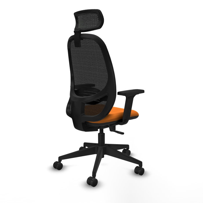 PIQUERAS Y CRESPO Silla de oficina Cilanco con mecanismo Sincro, Naranja y Negro