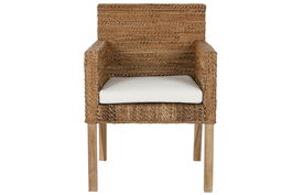 DKD Home Decor Banana 1c25 Sillón Natural Fibra Teca 60 x 60 x 86 cm (2 Unidades) Incluye Cojín