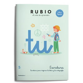 RUBIO Cuaderno A4 Escritura Letra Ligada 5 (Primaria)