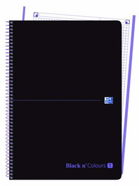 OXFORD Bloc Black N´Colors EU.Book 1 A4+ Cuadriculado 5x5 Negro/Malva (Set de 5)