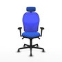 PIQUERAS Y CRESPO Silla de oficina Jorquera Azul con mecanismo Sincro y Brazos 3D