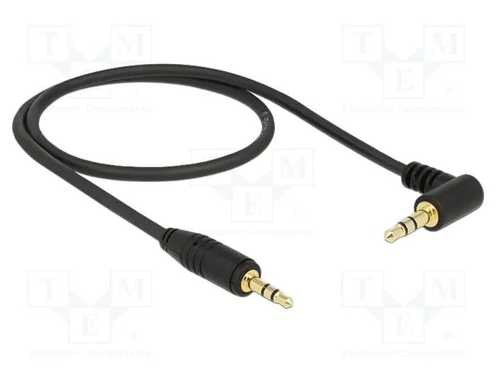 DeLOCK Cable de audio 3,5 mm macho a macho en ángulo, 0,5 m, Negro DeLOCK Cable de audio 3,5 mm macho a macho en ángulo, 0,5 m, Negro