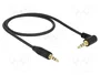 DeLOCK Cable de audio 3,5 mm macho a macho en ángulo, 0,5 m, Negro