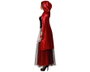 Otros Disfraz Caperucita Roja Adulto Sangrienta Halloween, Vestido Largo con Capa y Faja, Talla XL