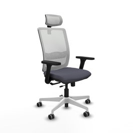 PIQUERAS Y CRESPO Silla de oficina Haches Gris oscuro y Blanco