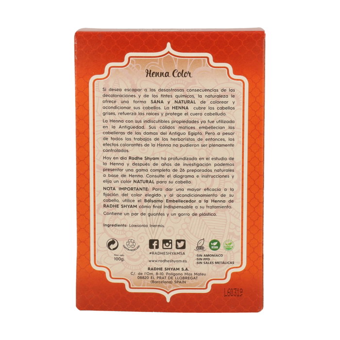 Radhe Shyam Henna Color Cobre Natural 100g Radhe Shyam Henna Color Cobre Natural 100g