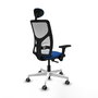 PIQUERAS Y CRESPO Silla de oficina Motilla con mecanismo Sincro, Azul y Blanco