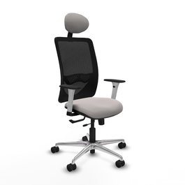 PIQUERAS Y CRESPO Silla de oficina Zulema con mecanismo Sincro/Traslack, Blanco/Negro