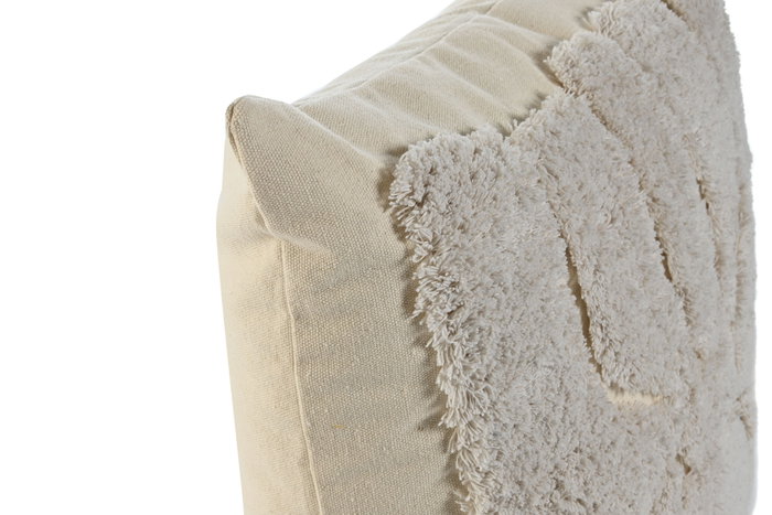DKD Home Decor Cojín de Algodón Bordado Beige 45x8x45 cm