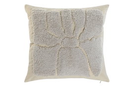 DKD Home Decor Cojín de Algodón Bordado Beige 45x8x45 cm