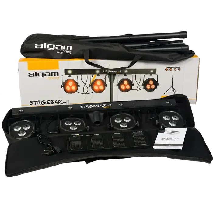 Algamlight Stagebar II Sistema de Iluminación LED 2 en 1 con Trípode y Pedal RGB + Strobe