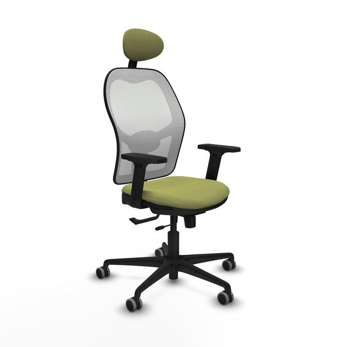 PIQUERAS Y CRESPO Silla de oficina Jorquera Verde oliva y Blanco con mecanismo Sincro/Traslack PIQUERAS Y CRESPO Silla de oficina Jorquera Verde oliva y Blanco con mecanismo Sincro/Traslack