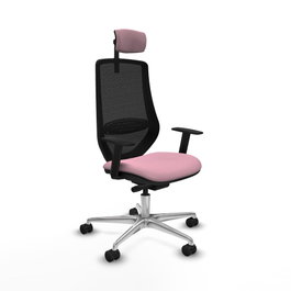 PIQUERAS Y CRESPO Silla de oficina Mardos con mecanismo Sincro/Traslack, Rosa y Negro