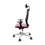 PIQUERAS Y CRESPO Silla de oficina Mardos con mecanismo Sincro/Traslack, Rosa y Negro
