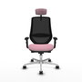PIQUERAS Y CRESPO Silla de oficina Mardos con mecanismo Sincro/Traslack, Rosa y Negro