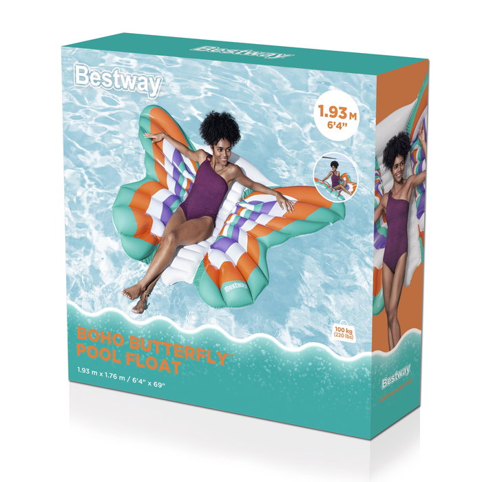 Colchoneta Hinchable Alas Mariposa 193x176 cm Playa y Piscina Bestway 43963