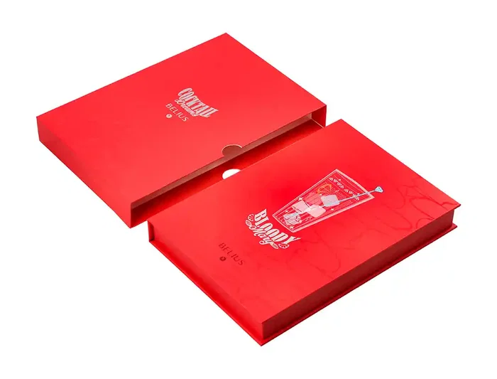 Belius Cocktails Boligrafo y Wallet Aluminio Rojo Plateado Relieve Tinta Azul Caja Diseño Elegante