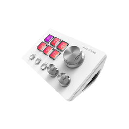 Mars Gaming MSDTWOW - Control Deck Slim Programable con 6 Teclas LCD, 3 Ruedas Multifunción, Botones de Escena, Compatible con Windows y macOS - Blanco