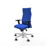PIQUERAS Y CRESPO Sillón Albacete Azul con Mecanismo Sincro y Base Blanca