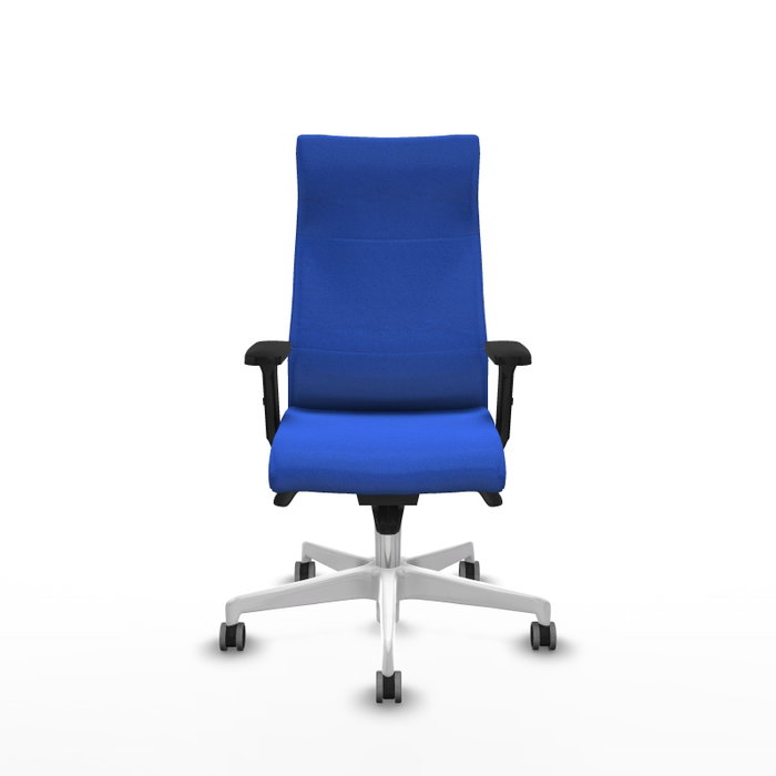 PIQUERAS Y CRESPO Sillón Albacete Azul con Mecanismo Sincro y Base Blanca