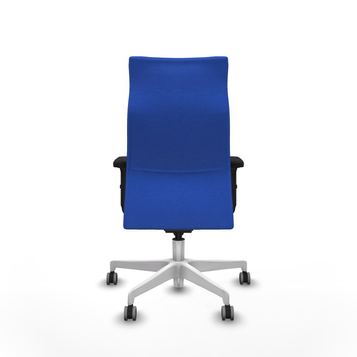 PIQUERAS Y CRESPO Sillón Albacete Azul con Mecanismo Sincro y Base Blanca