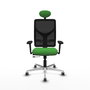 PIQUERAS Y CRESPO Silla de oficina Motilla con mecanismo Sincro/Traslack, Verde y Negro