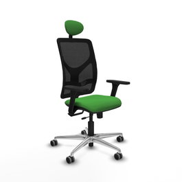 PIQUERAS Y CRESPO Silla de oficina Motilla con mecanismo Sincro/Traslack, Verde y Negro