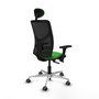 PIQUERAS Y CRESPO Silla de oficina Motilla con mecanismo Sincro/Traslack, Verde y Negro