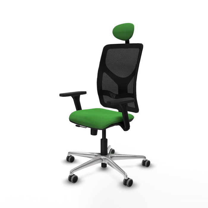 PIQUERAS Y CRESPO Silla de oficina Motilla con mecanismo Sincro/Traslack, Verde y Negro
