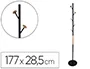Q-connect Perchero Metálico Negro con Detalles de Madera 5 Colgadores 177x28,5 cm