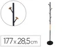 Q-connect Perchero Metálico Negro con Detalles de Madera 5 Colgadores 177x28,5 cm
