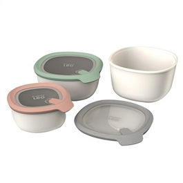 Berghoff 3950220 Set 3 Contenedores de Alimentos Apilables, 100% a Prueba de Fugas, Aptos para Microondas y Congelador