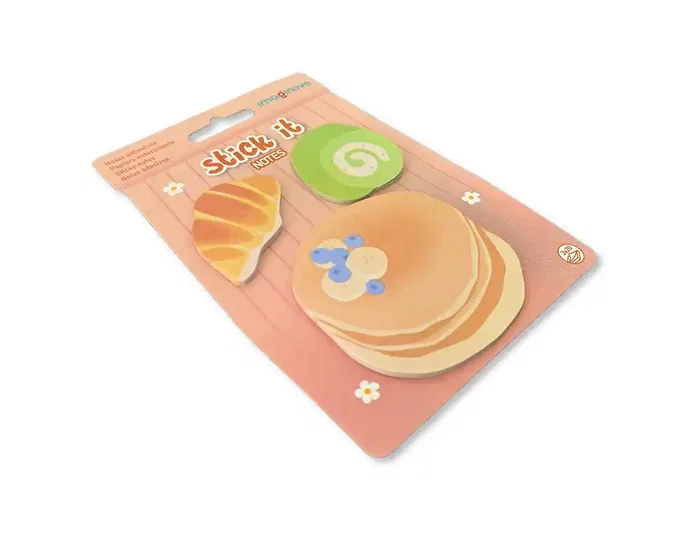Imaginovo Bloc de Notas Adhesivas para Niños con Diseño de Tortitas Foodies - 60 Hojas, 20 Notas, Tamaños Surtidos, 3 x 150 x 110 mm Imaginovo Bloc de Notas Adhesivas para Niños con Diseño de Tortitas Foodies - 60 Hojas, 20 Notas, Tamaños Surtidos, 3 x 150 x 110 mm