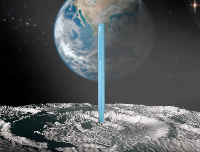 Belius Boligrafo Rocket B de Aluminio Minimalista Azul Tinta Azul Caja Cilindrica 0.8mm