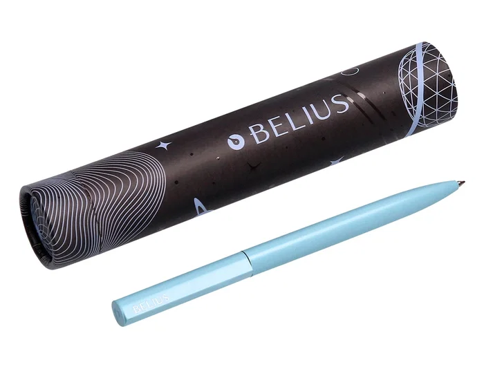 Belius Boligrafo Rocket B de Aluminio Minimalista Azul Tinta Azul Caja Cilindrica 0.8mm