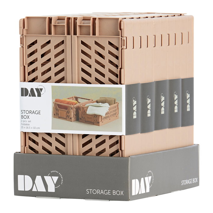 Day Juego de 2 Cajas Plegables 25x16,5 cm Color Arena Natural